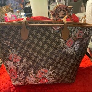 Ralph Lauren Brown Floral Tote